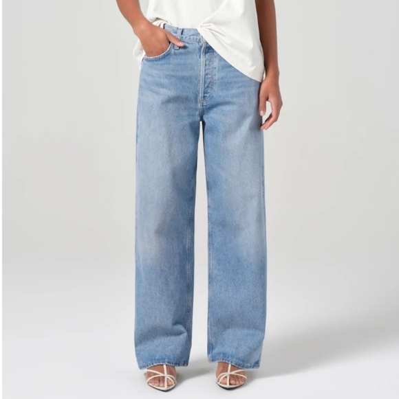 Agolde Denim - Adolde Low Slung Baggy In Libertine Blue Denim Jeans Women's 28